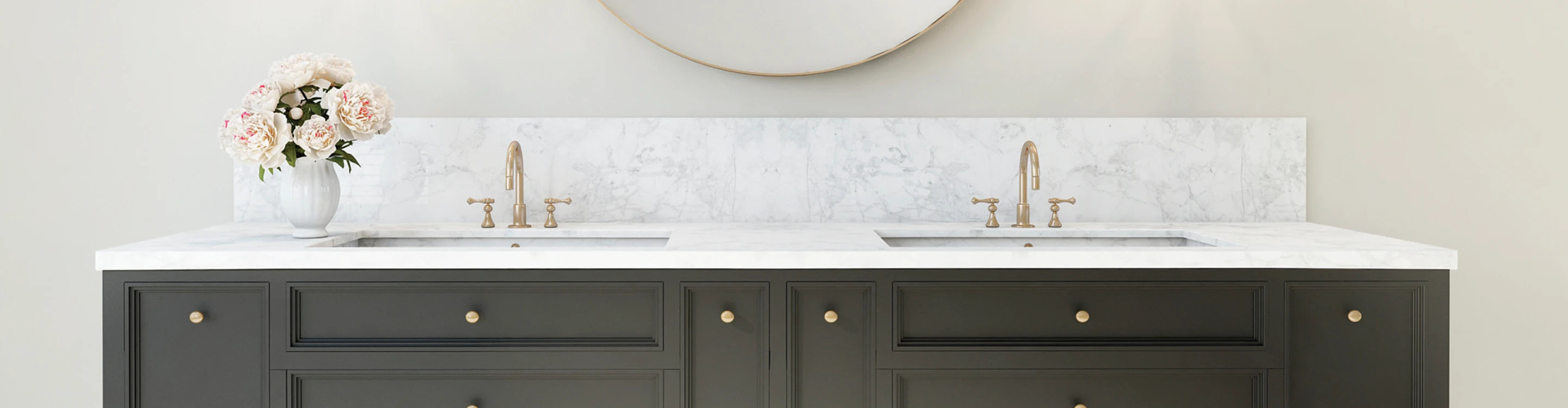 Bathroom vanity with classic decor and fixtures